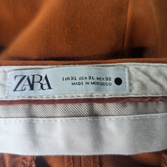 Zara Orange Wide Leg Pants with High Waist and Stylish d-ring Belt - Picture 11 of 11